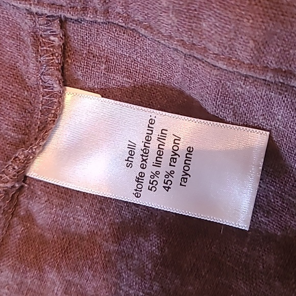 Maurices dark brown ruffled & button accent, rolled cuff, open jacket Sz  M - Picture 8 of 8